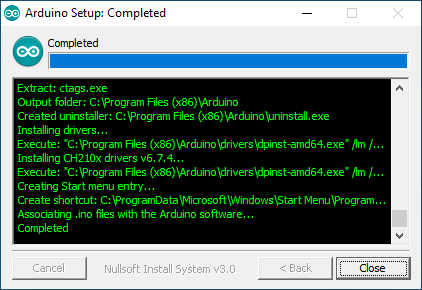 Arduino IDE install process on Windows
